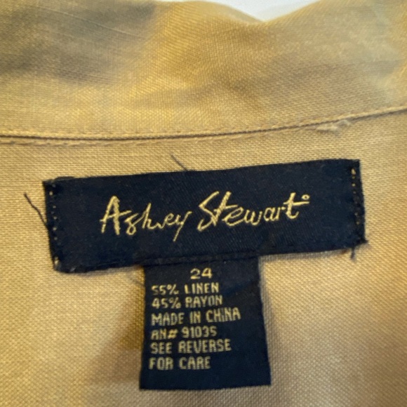 Ashley Stewart Burnt Orange Linen Unlined Jacket - Picture 3 of 7